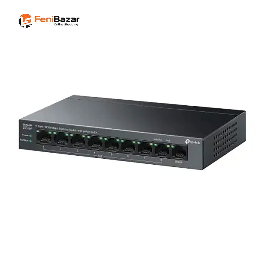TP-Link LS109P 9-Port 10/100Mbps PoE Switch With 8-Port PoE+