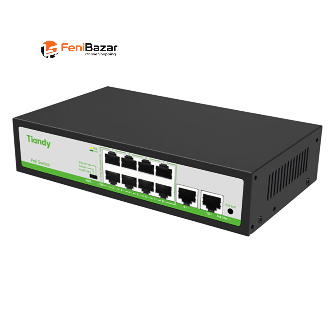 8CH PoE Switch with Uplink Ports